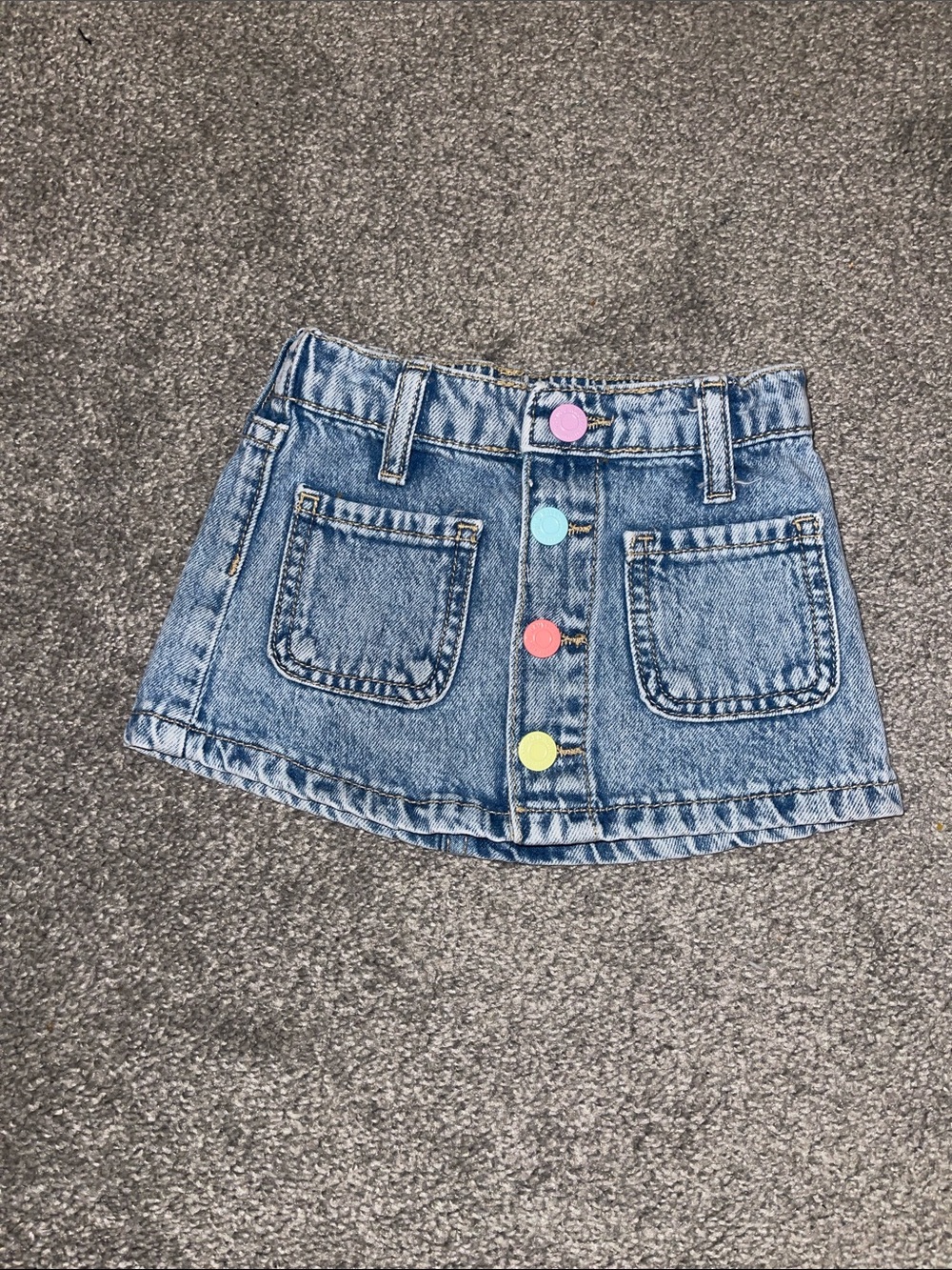 Old Navy Denim Skirt with Rainbow Front Buttons